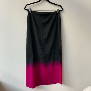 Vince Camuto Women's Black Pink Ombre Maxi Skirt Size 6